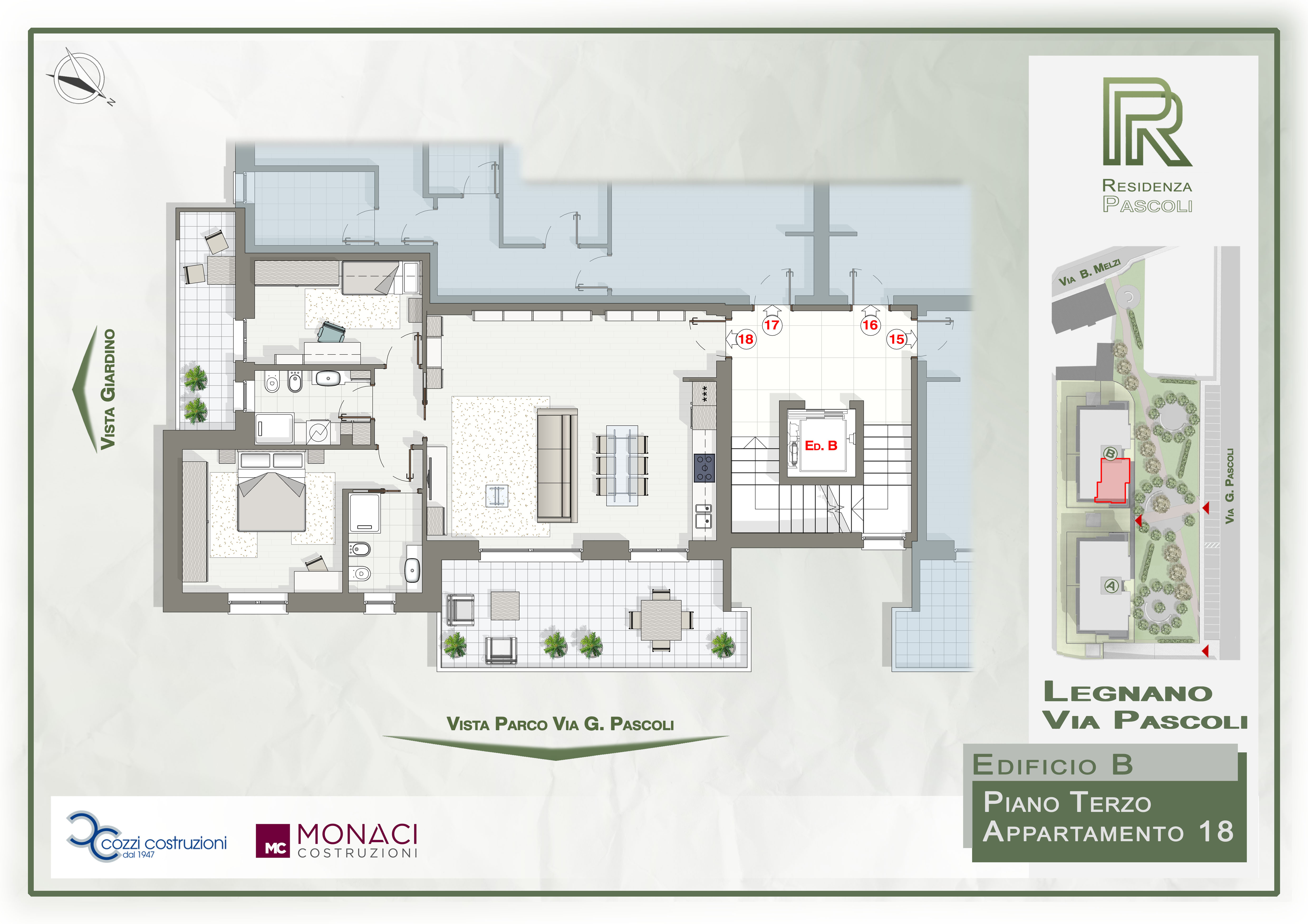 Trilocale con doppio terrazzo